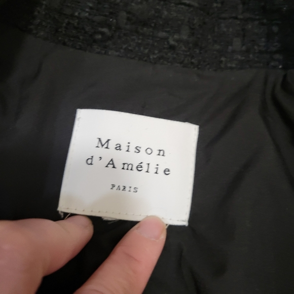 Maison d' Amelie Paris Black Tweed Blazer - Picture 5 of 6